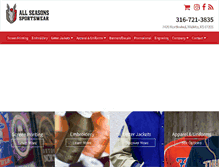 Tablet Screenshot of allseasonssportswear.com